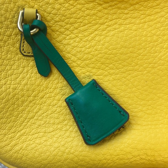 J Crew NWT 100% leather crossbody bag yellow - Picture 2 of 12
